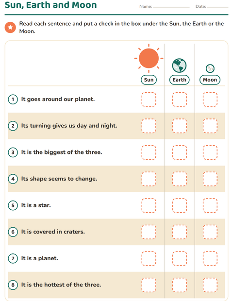 Sun, Earth and Moon