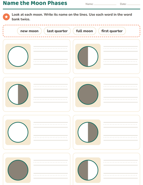 Name the Moon Phases
