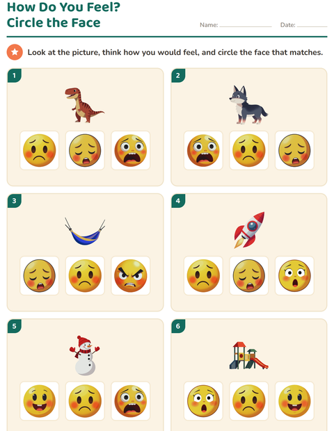 Preview of Feelings worksheet for kindergarten