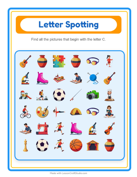 Beginning Sounds with Activities — Letter C