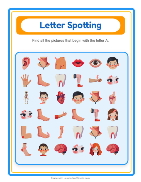 Preview of Picture Trail worksheet featuring Fruits for kindergarten