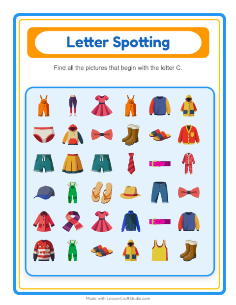 Preview of Find Objects worksheet featuring Vehicles for kindergarten