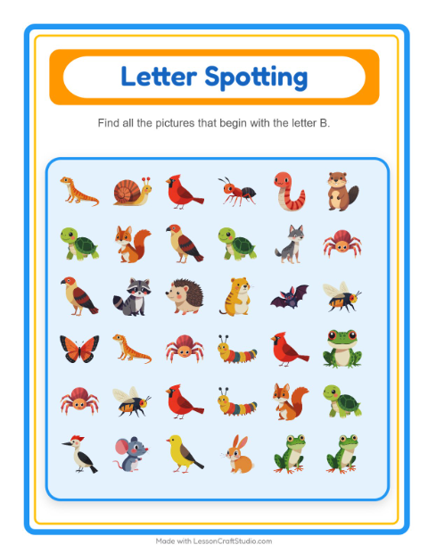 Preview of Find And Count worksheet featuring Forest Creatures for preschool