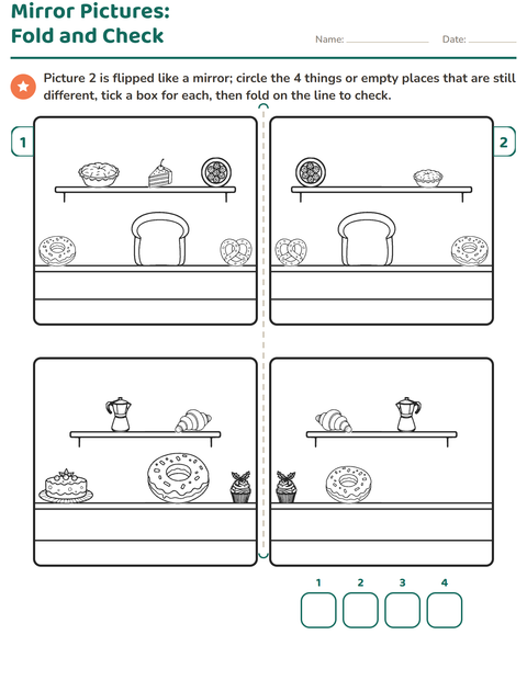 Preview of Find the Differences worksheet for grade 1
