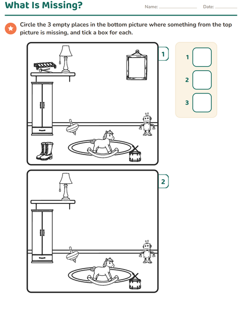 Preview of Find the Differences worksheet for kindergarten