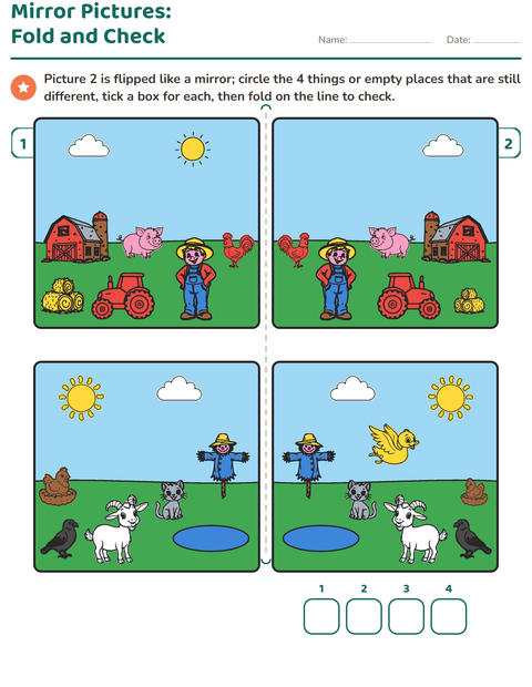 Preview of Find the Differences worksheet for grade 1