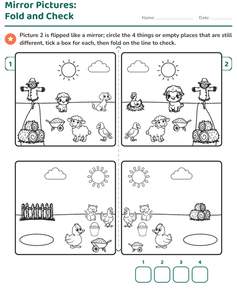 Preview of Find the Differences worksheet for grade 1