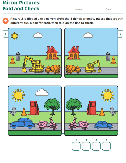 Preview of Find the Differences worksheet for grade 1