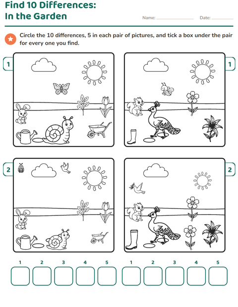 Preview of Find the Differences worksheet for grade 2