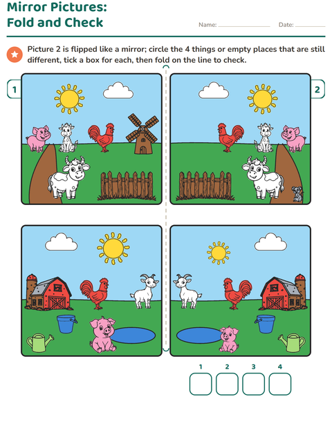 Preview of Find the Differences worksheet for grade 1