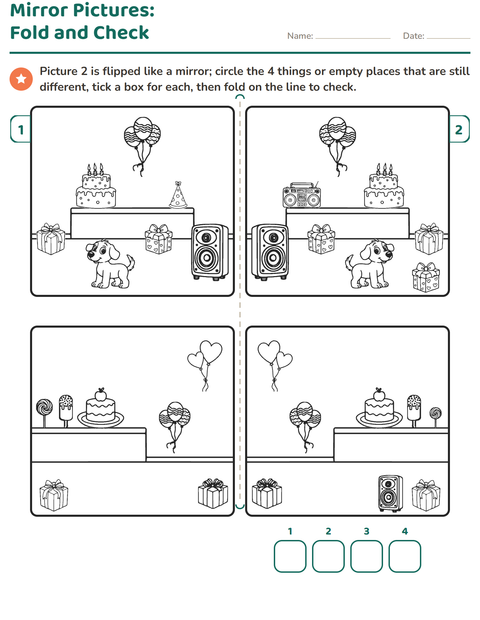 Preview of Find the Differences worksheet for grade 1