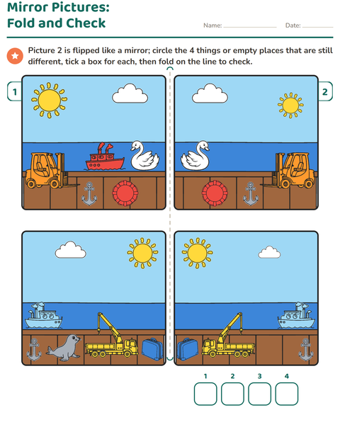 Preview of Find the Differences worksheet for grade 1