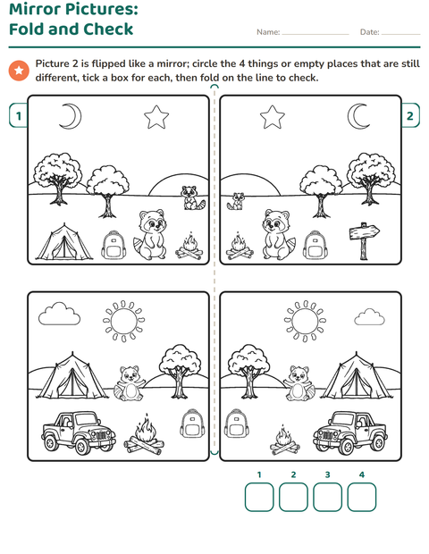 Preview of Find the Differences worksheet for grade 1