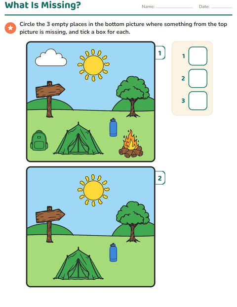 Preview of Find the Differences worksheet for kindergarten