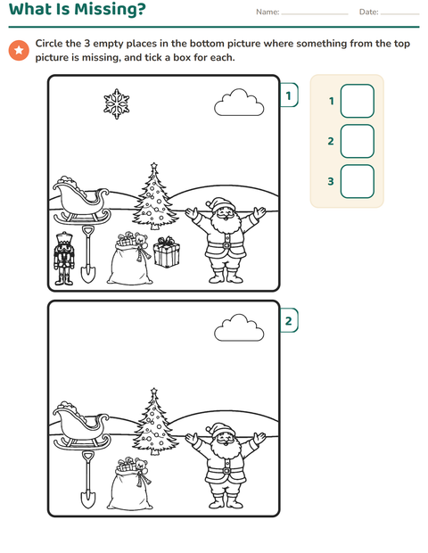 Preview of Find the Differences worksheet for kindergarten