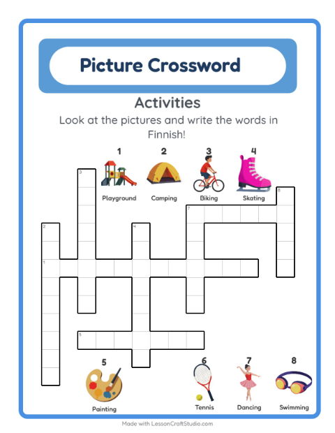 Picture crossword – Activities