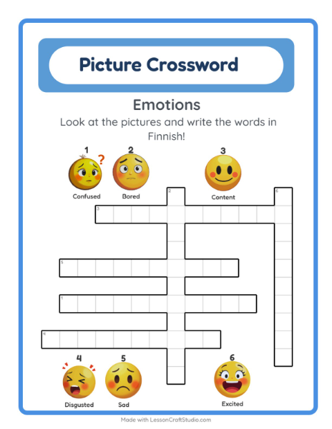 Picture crossword – Feelings