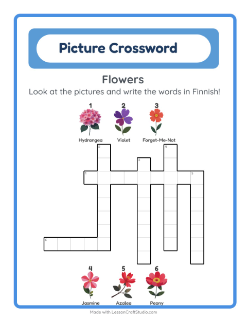 Picture crossword – Flowers