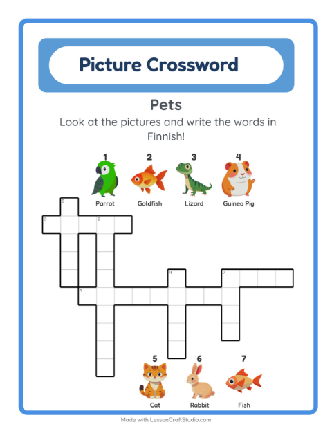 Picture crossword – Pets