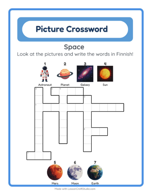Picture crossword – Space