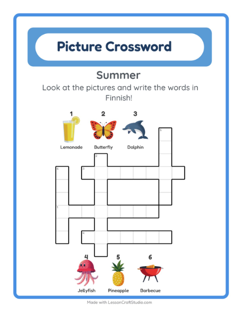 Picture crossword – Summer