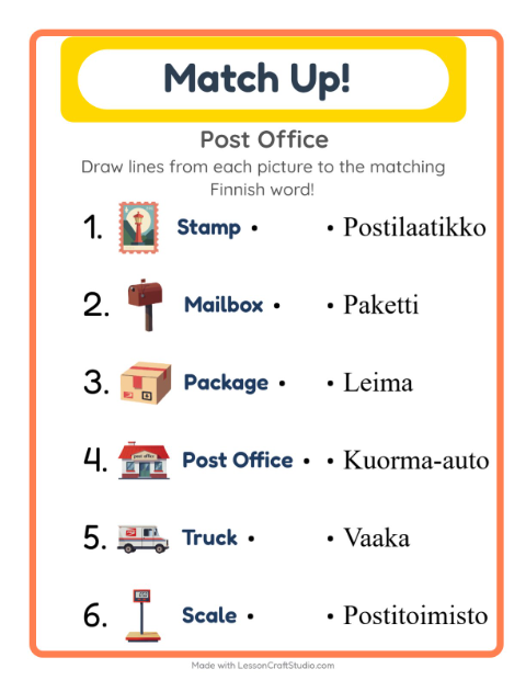 Picture-word match – Post Office