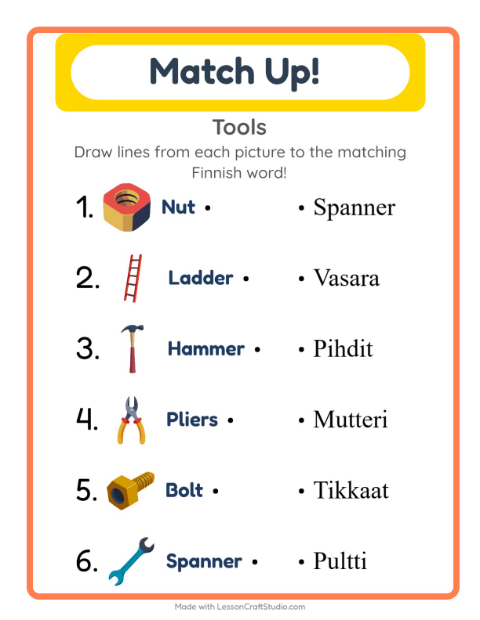 Picture-word match – Tools