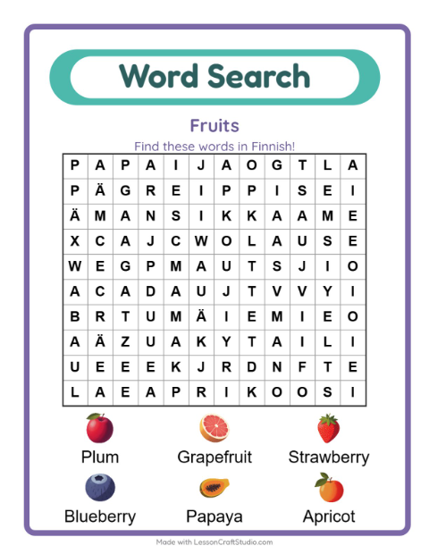 Preview of The two Finnish berry words children always mix up
