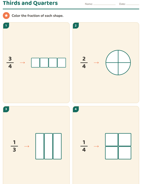 Preview of Fractions worksheet for grade 2