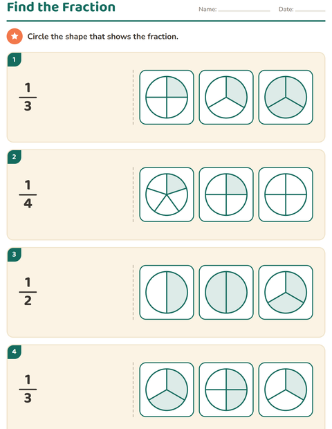 Preview of Fractions worksheet for grade 2