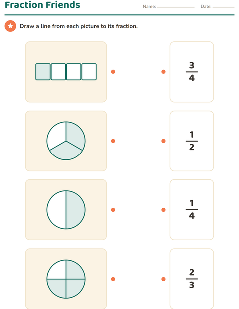 Preview of Fractions worksheet for grade 2