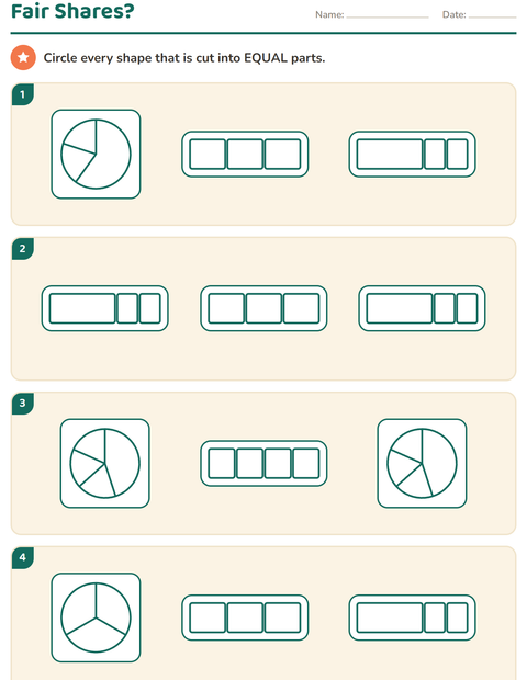 Preview of Fractions worksheet for grade 2