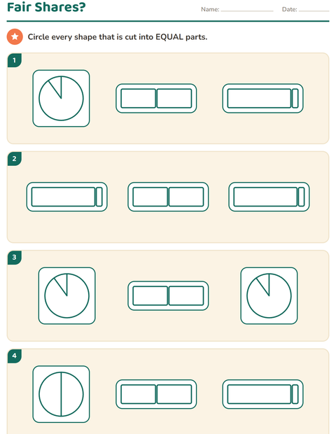 Preview of Fractions worksheet for grade 2