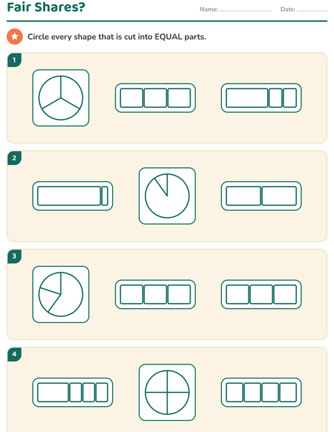 Preview of Fractions worksheet for grade 2