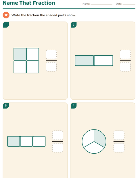 Preview of Fractions worksheet for grade 3