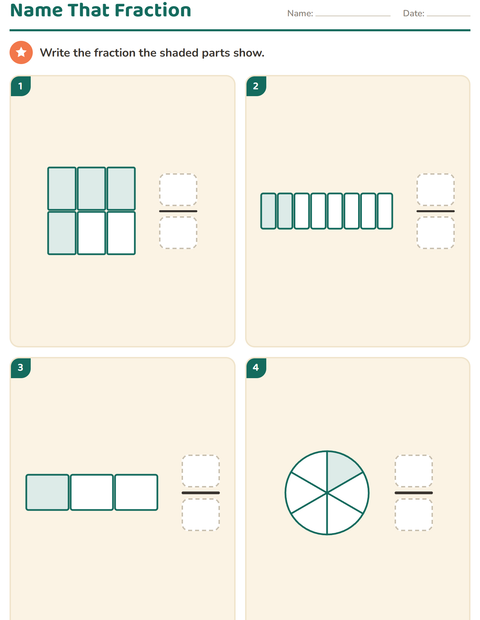 Grade 3 Fraction Worksheets: Name, Compare, and Place Fractions on a Number Line — 4