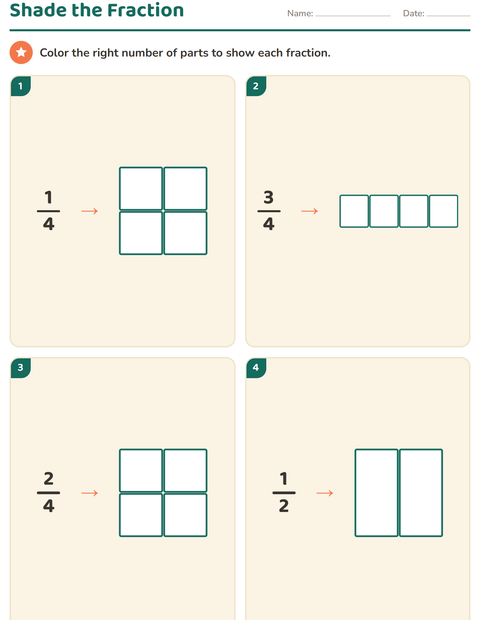 Preview of Fractions worksheet for grade 3
