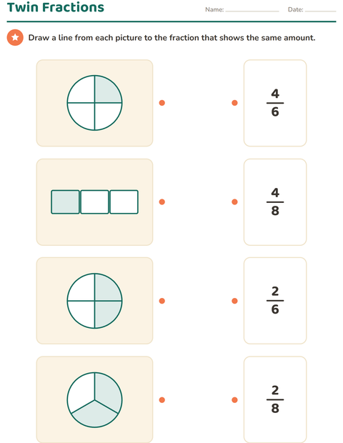Preview of Fractions worksheet for grade 3