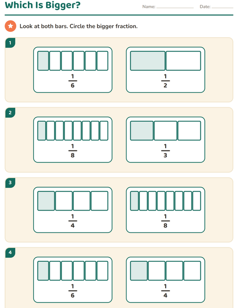 Preview of Fractions worksheet for grade 3