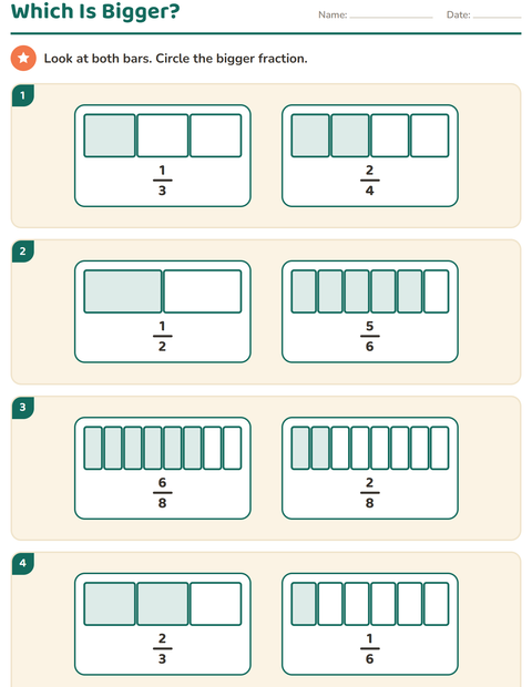 Preview of Fractions worksheet for grade 3