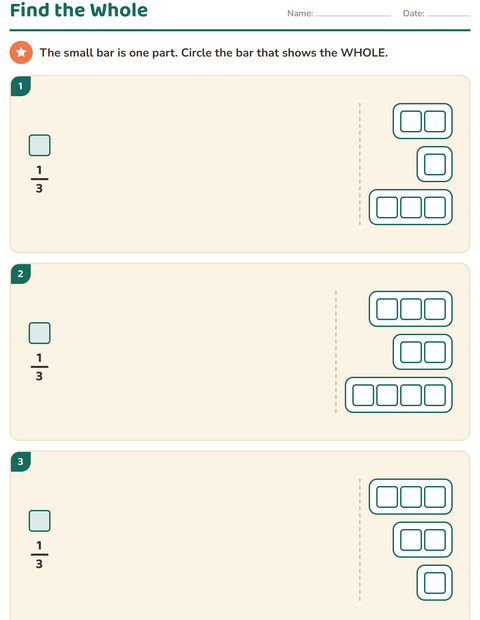 Preview of Fractions worksheet for grade 3