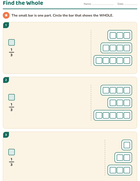 Preview of Fractions worksheet for grade 3