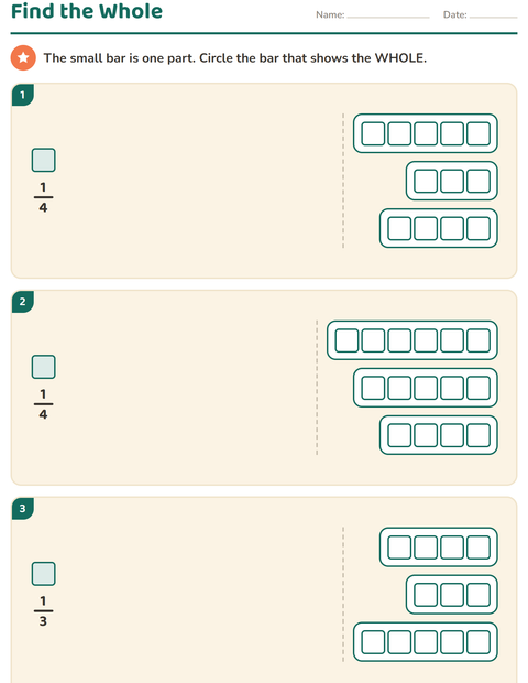 Preview of Fractions worksheet for grade 3