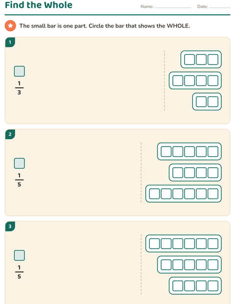 Preview of Fractions worksheet for grade 3