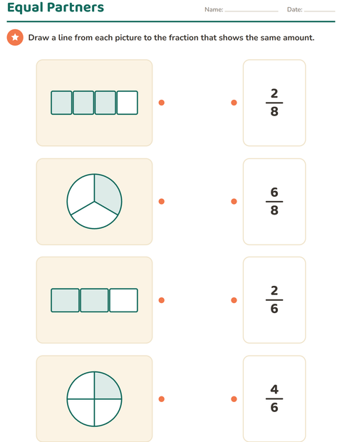 Preview of Fractions worksheet for grade 3