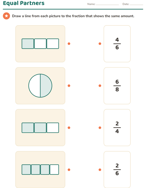 Preview of Fractions worksheet for grade 3