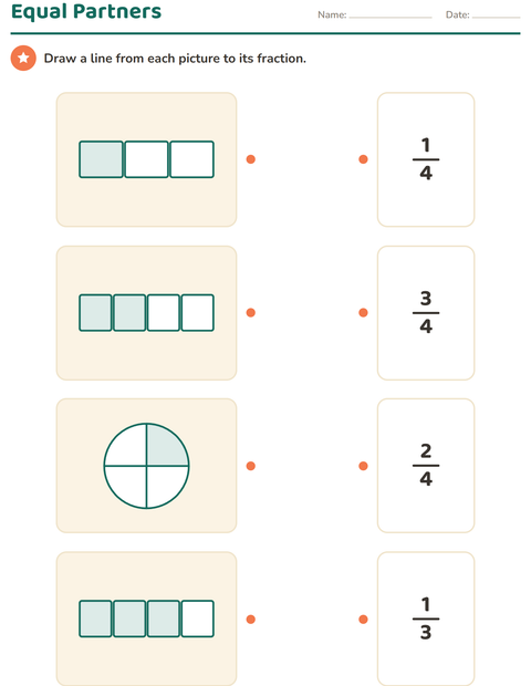 Preview of Fractions worksheet for grade 3