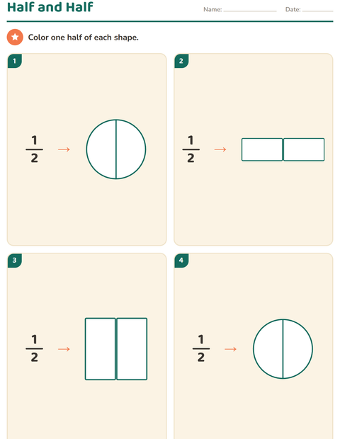 Preview of Fractions worksheet for grade 2
