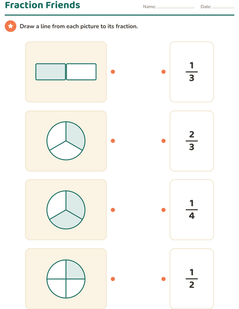 Preview of Fractions worksheet for grade 2