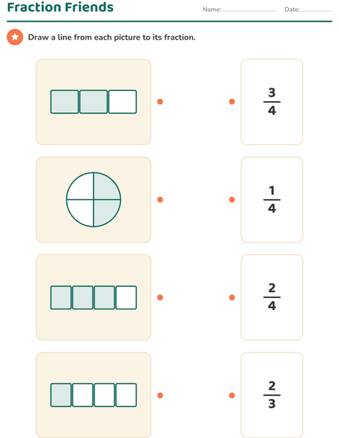Preview of Fractions worksheet for grade 2
